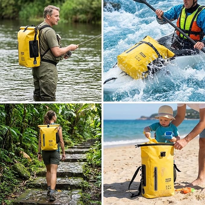 Dry Bag Waterproof 25L-Floating&Lightweight Bags for Women Waterproof Backpack for Kayaking, Boating, Fishing,Paddle boarding, Camping, Hiking,Roll-Top Seal&Adjustable Shoulder Straps