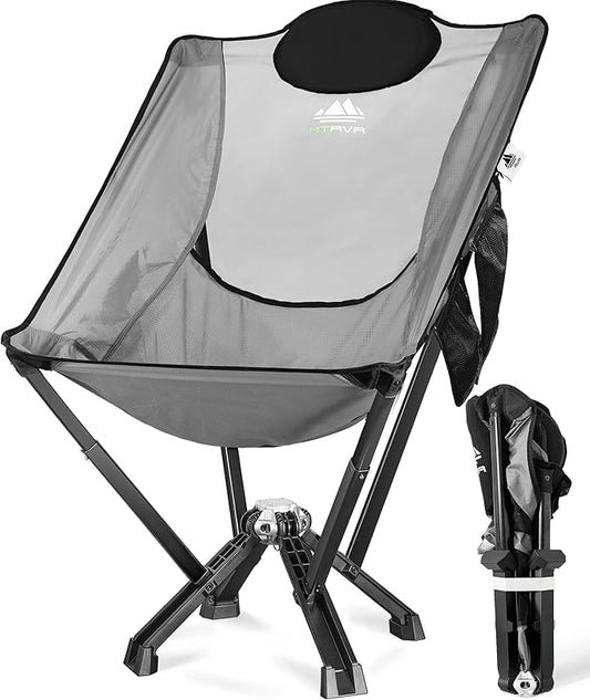 Camping Chairs for Adults, Supports 600 Lbs Lightweight Folding Camping Chair, Collapses to Size of Water Bottle Portable Camping Chair for Outdoor, Beach, Lawn, Travel, Picnics