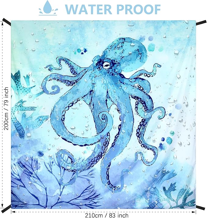 Beach Blanket, Sandproof Beach Mat, Waterproof Quick Drying Lightweight Outdoor Aztec Picnic Mat 79" X 83"/120"x108" for 2-8 Adults for Travel, Camping, Hiking