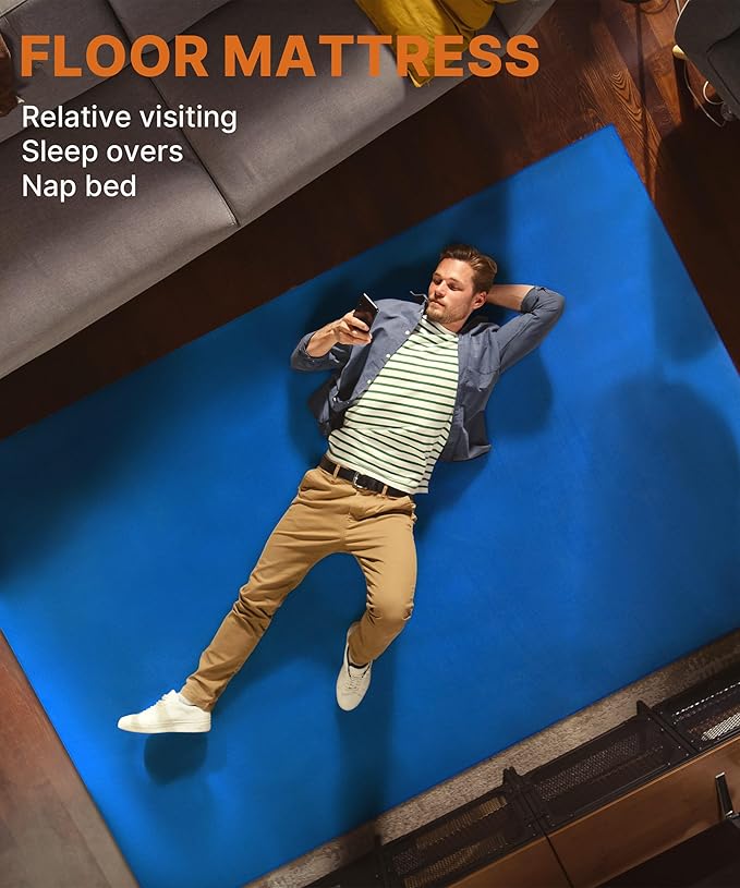 4 Inch GAIALOOP Extra Thick Memory Foam Camping Mattress, Roll Up Floor Sleeping Mat Camp Cot Mattress Pad Travel Camping Couch Bed for Guest Adults Side Sleepers