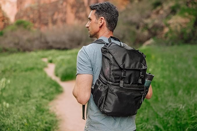 PICNIC TIME Tarana Backpack Cooler, Insulated Leakproof Backpack Made With Recycled Bottles, Portable Ice Chest For Beach, Hiking, Camping, Picnic, Lunch, Travel, Outdoor Adventures (Carbon Black)