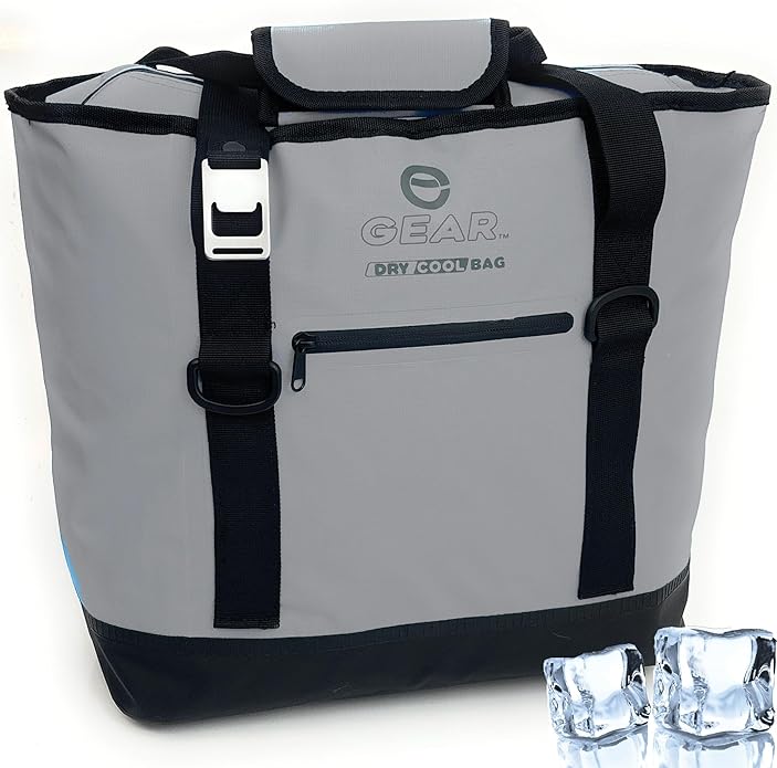 Enthusiast Gear Dry Bag Cooler Tote – Collapsible, Waterproof and Leak-Proof Soft Sided Cooler Bag - Pool, Beach - 20 or 36 Cans