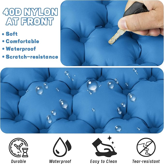 ONTYZZ Inflatable Seat Cushion Lightweight Stadium Seat Pad Travel Air Seat Cushion for Hiking Office Airplane Stadium Car