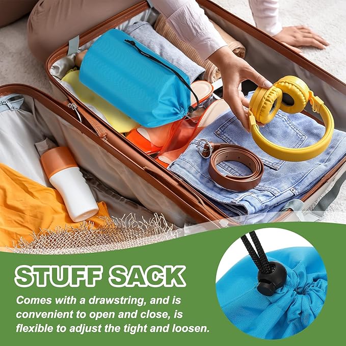 PATIKIL Stuff Sack, Waterproof Outdoor Storage Sack Portable Drawstring Dust Flap Bag Lightweight Sleeping Bag for Camping Hiking Backpacking
