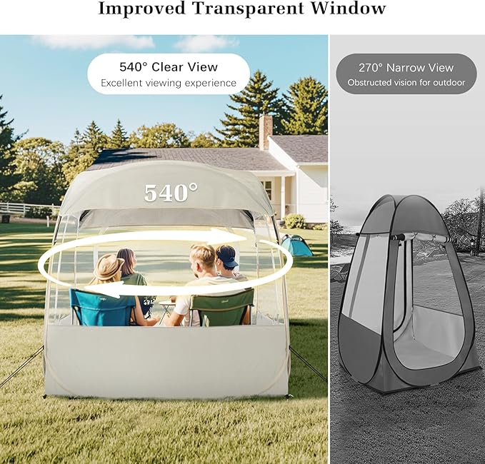 Sports Tent, Portable & Foldable Pop Up Tents Shelter with Carry Bag, Instant Weather Proof Clear View Bubble Tent for Fishing, Camping, Watching Sports Events
