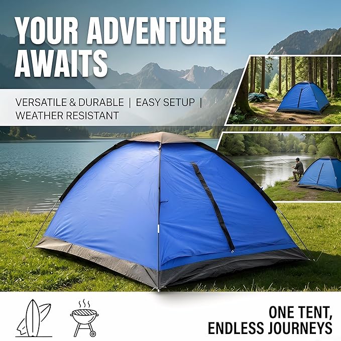 1-Person Dome Tent for Camping Waterproof Lightweight Portable Backpacking Orange/Blue/Army Green/Green