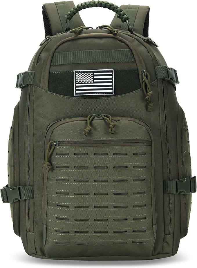 35L Tactical Backpack for Men Heavy Duty Military Backpack 3 Day Assault Pack Molle Backpack Hiking Rucksack (Green)
