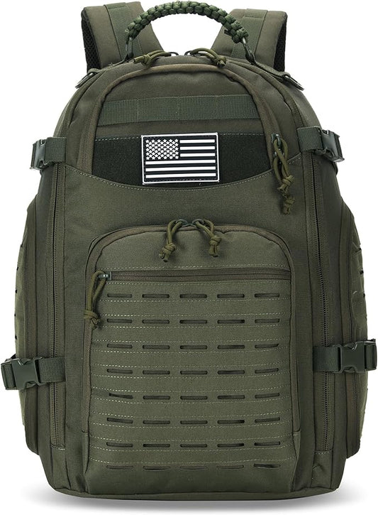 35L Tactical Backpack for Men Heavy Duty Military Backpack 3 Day Assault Pack Molle Backpack Hiking Rucksack (Green)