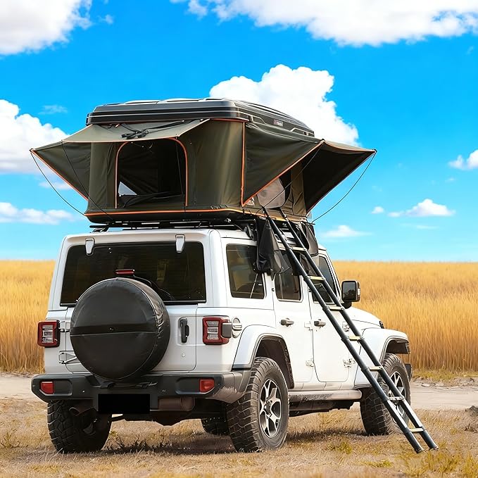 Naturnest Rooftop Tent Hard Shell, Waterproof Windproof UV-Resistant Blackout Privacy 4 Season Tent for Truck, Jeep, SUV, Van, Trailer