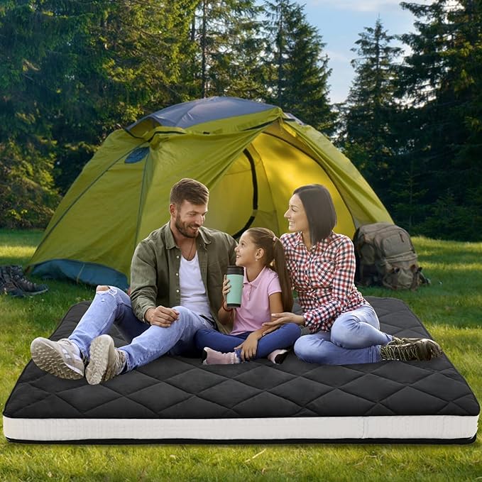 DoCred Twin Size Futon Mattress, Extra Thick Foldable Japanese Floor Mattress Memory Foam Sleeping Pad for Adults - Roll Up Mattress Tatami Mat Folding Sleeping Pad Breathable Floor Lounger Guest Bed