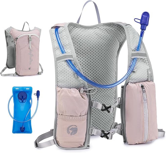 KSIBNW Running Vest for Women and Men, Lightweight Hydration Vest Backpack with 1.5L Water Bladder Bag Running Backpack for Hiking Biking Trail Cycling Race Marathon