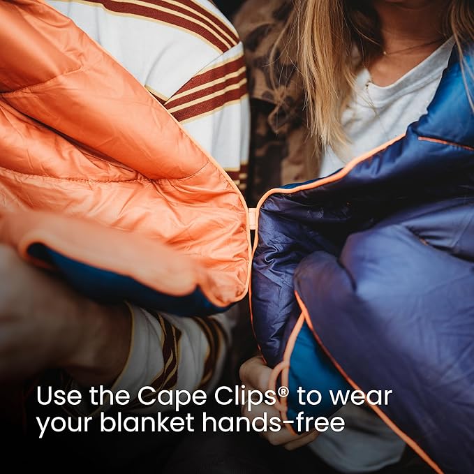 Rumpl Original Puffy Blanket - Warm Puffy Camping Blanket, 100% Recycled Polyester Insulation, Lightweight, Packable, Water-Resistant, Outdoor Puffer Blanket, 84"x80", Cascade Fade