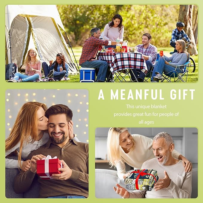 Camping Gifts, Camping Gifts for Men, Cool Camping Gifts for Camper, Unique Gifts for Camping Lovers, Dad Camping Gifts Ideas, Camping Christmas Throw Blanket Gifts 60"x50"