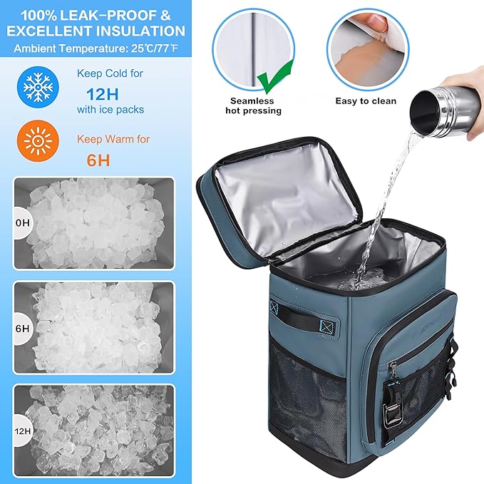 48Cans Cooler Backpack, Waterproof Insulated Backpack Cooler for Men & Women, Leakproof