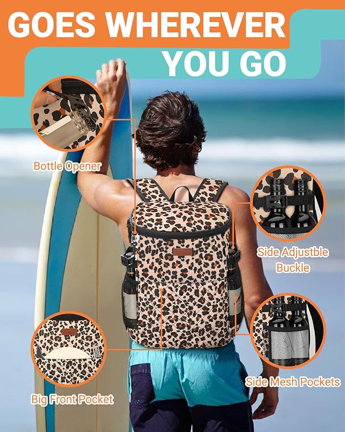 Soft Cooler Backpack 30 Cans/45 Cans, Backpack Coolers Insulated Leak Proof Thermal Lunch Backpack for Men Work Small Cooler Bag Beach Travel Picnic Drink Beverage Beer