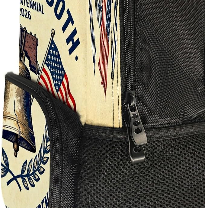 Adults Lightweight 250th Anniversary 1776-2026 Patriotic Freedom Art Rucksacks Large Capacity Bookbag With Adjustable Shoulder Straps for Trekking Outdoors Bicycle