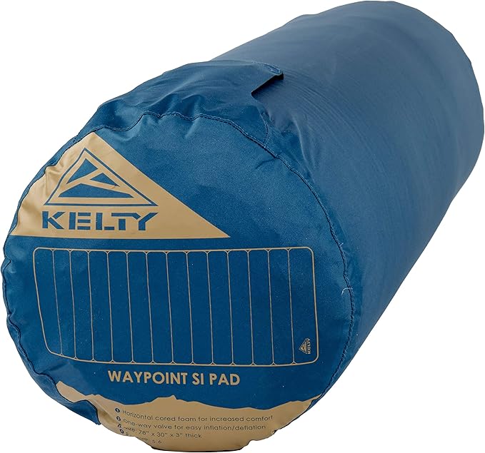 Kelty Waypoint SI Sleeping Pad, 3" Thick, Super-Soft Stretch Fabric & Air-Filled Foam Construction, Oversized for Active Sleepers