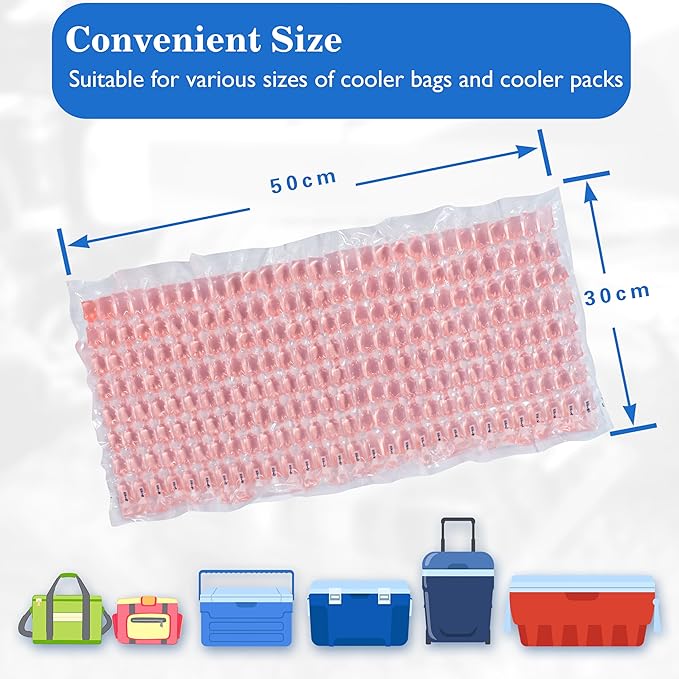 Flexible Ice Film Ice Packs for Cooler Freezer Lunch Boxes Reusable Long Lasting (Red)