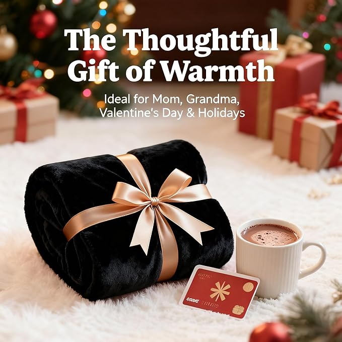 SNZ Cozy Wearable Blanket for Women & Men - 60"x33" Fleece Poncho, Warm Office Chair Lap Blanket, Travel, Camping & Home Wrap - Comfy Poncho Throw - Gift for Mom, Elderly