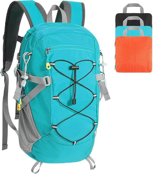 20L Hiking Backpack Lightweight Packable Hiking Daypack, Foldable Small Travel Outdoor Camping Shoulder Bag with Wet Dry Separation (Blue)