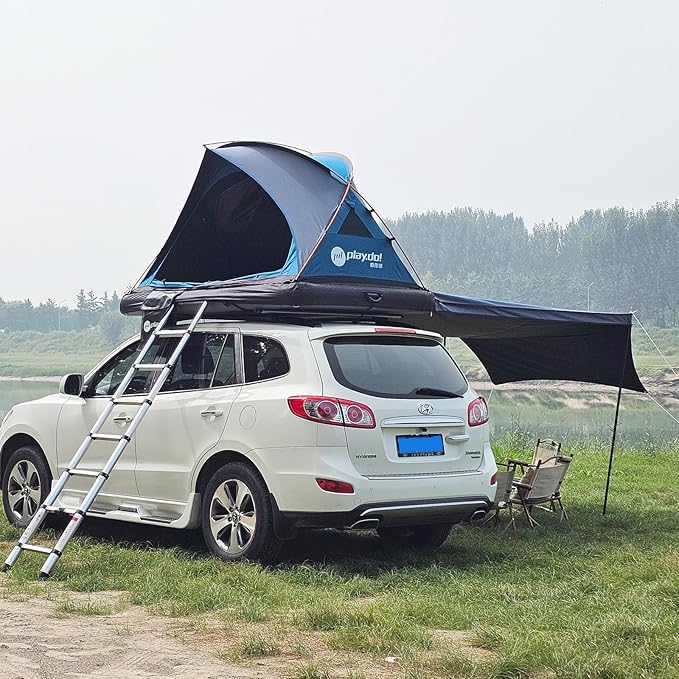 2 Person Inflatable Car Roof Top Tents with Pump and Awning,4 Season Camping Dome Roof Top Tent Camping Tent for SUV, Truck and Universal Car,Easy Setup