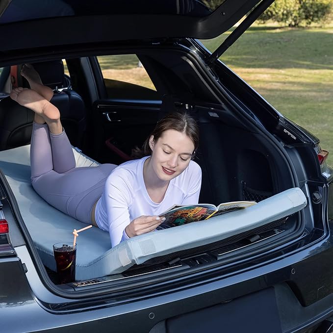 Kingfun 3 Inch CertiPUR-US Memory Foam Camping Mattress, Waterproof Roll up Sleeping Pad, Thick Floor Sleeping Mats for Tent with Removable Travel Bag