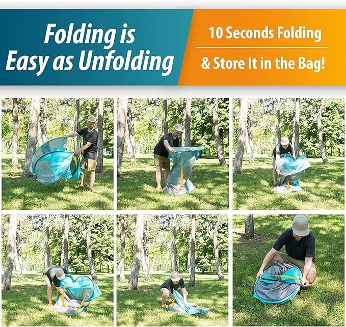 Vaygway Pop-up Tent and Automatic Instant Portable Cabana - Premium Quality 2-4 Person Easy Throw Setup Windproof Waterproof Travel Cabana Beach Tent Shelter- for Hiking, Camping & Outdoor Activities