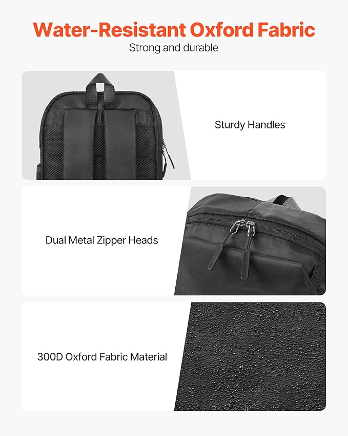 VEVOR Lightweight Backpack, 26 L Travel Hiking Backpack, Water-Resistant Backpacks with USB Charging Port and Anti-Theft Pocket, Fits 15.6 in Laptop, for Men & Women Travel Camping Riding