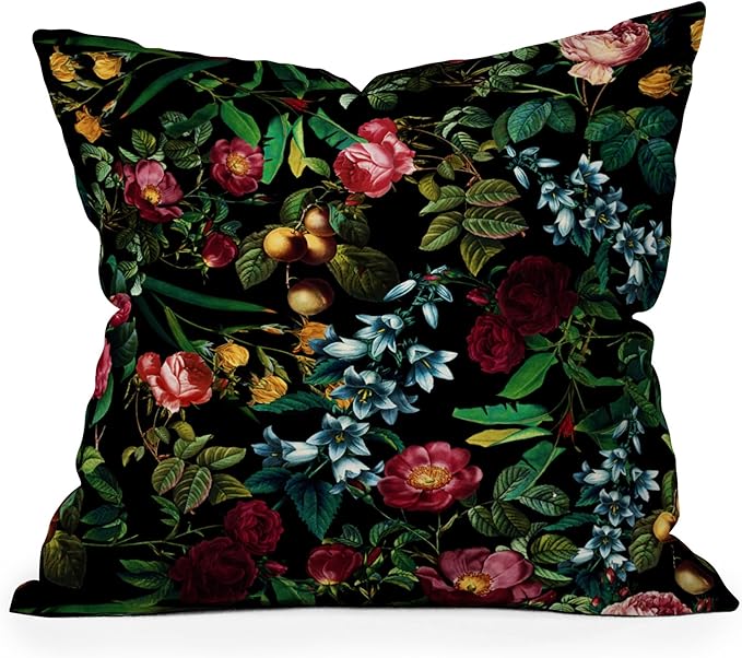 Society6 Throw Pillows with Pillow Insert - Home Decor by Burcu Korkmazyurek - Decorative Accent Pillows for Couch or Bed, 20” x 20”, Floral Jungle