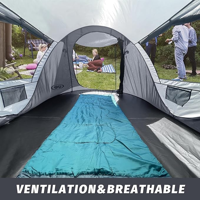 Pop-up Tent, 3 Person Camping Tent, Instant Portable Beach Tent, Easy Pop Up Shade Tents 2 Doors for Camping Hiking & Traveling with Carrying Bag