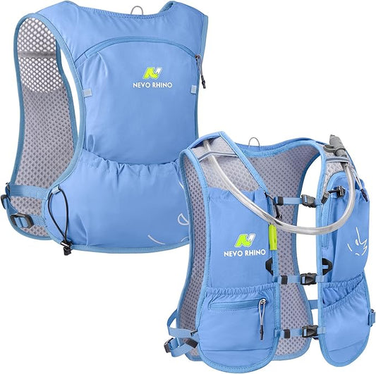 N NEVO RHINO Small Running Vest for Women Men, Lightweight Hydration Vest with Water Bladder 1.5 Liter, Hydration Backpack for Trial Hiking Cycling Jogging