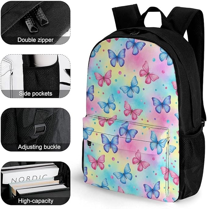 Large Rucksack for Outdoor Hiking and Camping with Daypack Design, Butterfly Daypack Backpack Men Women