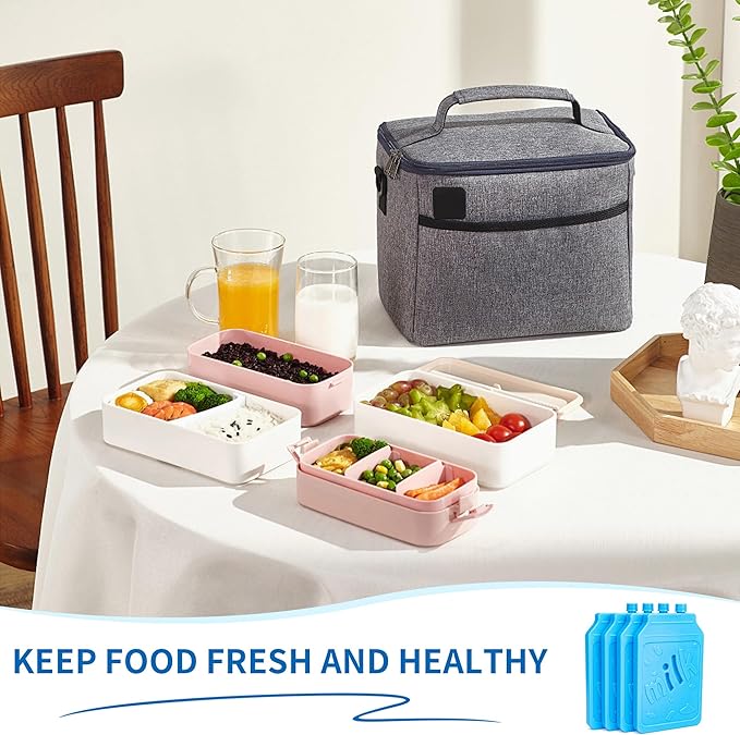 Ice Pack for Lunch Box and Cooler, BPA Free, Reusable and Long Lasting, Slim and Lightweight Design, Set of 4, （Blue）