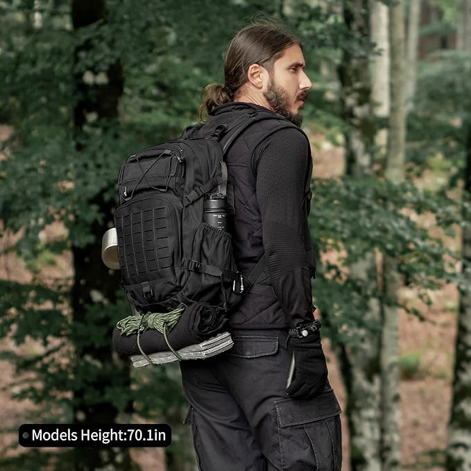 Mardingtop Small Military Tactical Backpack for Men,25L Molle Cordura Backpack for Hiking,Camping,Rucking