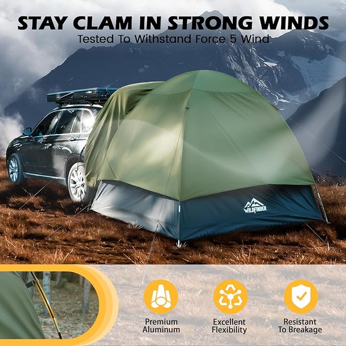SUV Tent, Rectangle Car Tent for Family, Waterproof & Windproof for Car Camping, Large Camping Tents with Storage Bag, SUV, Van, Jeep