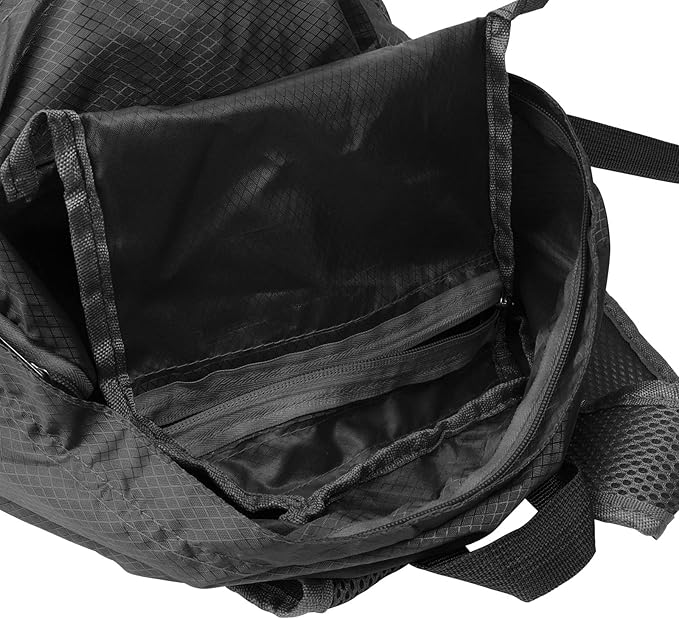 25L Backpack Packable Foldable Ultra Lightweight Water Resistant Durable Camping Travel Hiking Daypack for Men Women (Black)