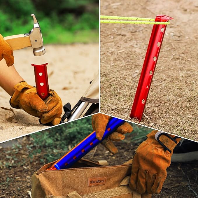 Azarxis Snow Sand Tent Stakes Pegs Aluminum U-Shaped Lightweight Heavy Duty Ground Nails for Beach Shade Canopy Camping Hiking Backpacking Picnic