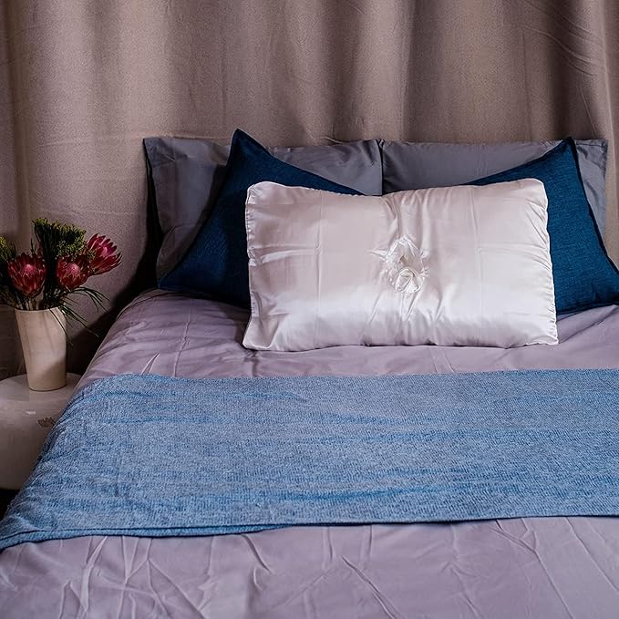 Satin Pillowcase - Compatible with The Pillow with an Ear Hole - Soft & Cool Satin Pillowcase with Hidden Zipper - Pillow Sold Separately (Set of 1, White)