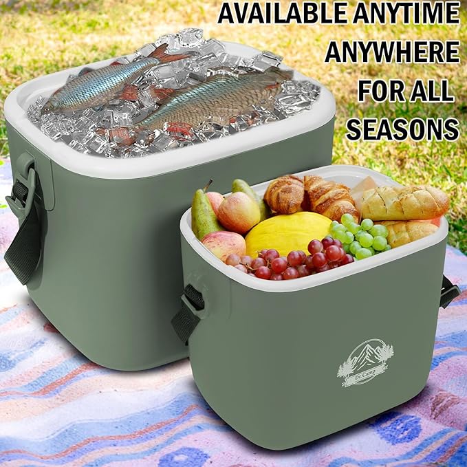 Dr Camp 15qt Insulated Cooler Box for Ice Beverage Food Storage Portable Ice Chest for Camping Picnic Tailgate Outdoor Use Chiller Caja Enfriadora Portátil para Camping