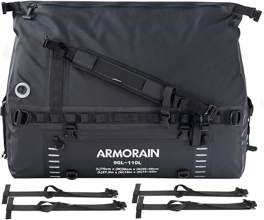 90L-110L large Capacity Airtight Waterproof Travel Dry Bag,Equipped with Durable Inflatable Shoulder Straps and Handles Suitable for Diving Equipment Motorcycles Rowing Kayaking Camping
