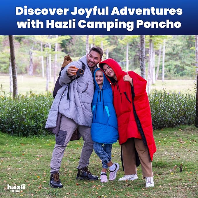 Comfortable Wearable Stadium Blanket - Camping Poncho - Large Outdoor Hooded Windproof Sports Blanket