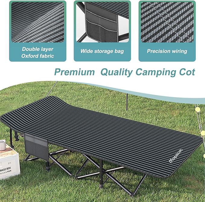 Mopaicot Camping Cot for Adults Comfortable, Folding Cot for Sleeping, Lightweight Tent Folding Bed with Carry Bag for Kids Supports 450 lbs, Outdoor Camping Nap Vacation