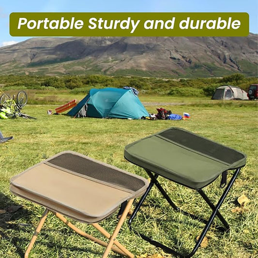 Foldable Portable Backpack Stool|Collapsible Stool for Camping,Hiking |Lightweight Ultralight Pocket Chair|Capacity 330LBS|Outdoor Footstool for Travel Walking Fishing Picnic BBQ (Army Green, Large)