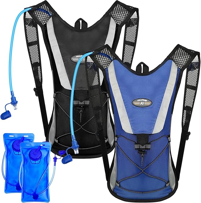 2 Pack Hydration Backpack Pack with 2L Water Bladder, Hiking Backpack with Hydration Bladder Water Rucksack Backpack Bladder Bag Cycling Bicycle Bike/Hiking Climbing Pouch