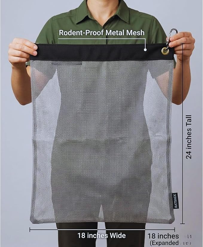 Rodent Proof Bear Bags - Ultralight Stainless Steel Mesh Bag for Camping Food Storage - Sturdy and Rust-Resistant Sack with Lock and Grommet For Easy Hanging