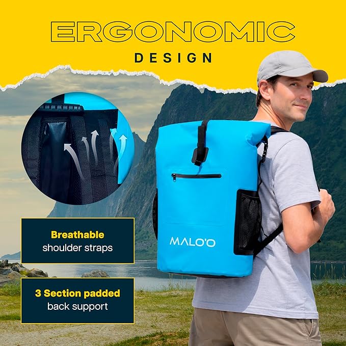 Malo’o Pro Adventure Insulated Backpack Cooler, Leakproof Soft Cooler Backpack for Camping, Fishing, Hiking, Kayaking, Beach