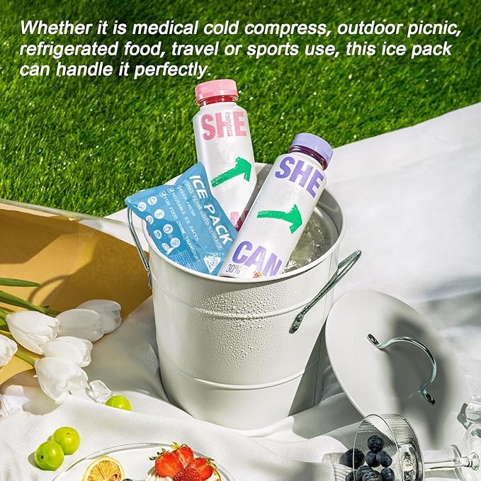 Ice Packs for Coolers Shipping Lunch Box Cold Cooler Bag Long Lasting Reusable Ice Pack Gel Freezer Packs for Camping