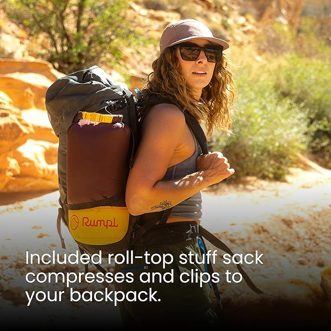 Rumpl Backcountry Puffy Blanket - Packing Comfort Into Uncomfortable Places, 100% Recycled Polyester Insulation, Lightweight, Packable, Water Resistant, 52" x 75", Deepwater