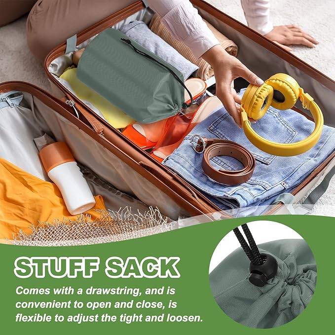 PATIKIL Stuff Sack, Waterproof Outdoor Storage Sack Portable Drawstring Dust Flap Bag Lightweight Sleeping Bag for Camping Hiking Backpacking