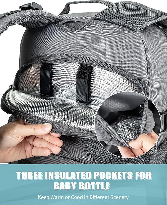 SHARKMOUTH Military Diaper Bag for Dad: Large Insulated Baby Bag with MOLLE System & Changing Pad for Active Dads - 900D Polyester for Outdoor Travel Camping Park Trips
